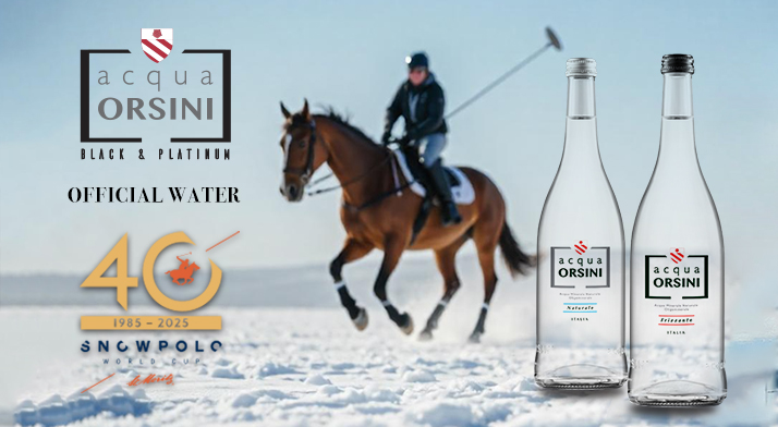 Acqua Orsini rinnova la partnership come acqua ufficiale della 40ª Snow Polo World Cup a St. Moritz